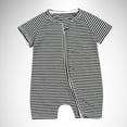 thumbnail image 2 of Tisuna Boys Girls Romper Newborn Striped Print Short Sleeve Crew Neck Bodysuit Breathable Casual Baby Summer Clothes Size 18-24 Months, 2 of 3