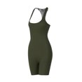 thumbnail image 5 of Women Bodycon Sexy Halter Neck Romper, Solid Color U-Neck Sleeveless Bodysuit Playsuit,One-Piece Sport Jumpsuit, 5 of 6