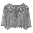 thumbnail image 5 of PrettyGuide Women's 1920s Shawl Beaded Sequin Deco Evening Cape Bolero Flapper Cover up, One Size, 5 of 5