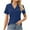 Blue, variant on XuJwPNcy Womens Short Sleeve Golf Shirts V Neck Business Dressy Casual Tops Summer Collared Solid Trendy Outdoor Workout Tees