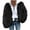 Black, variant on Odeerbi Jackets For Women Ladies 2025 Casual Trendy Solid Color Faux Plush Warm Jacket Coat Black