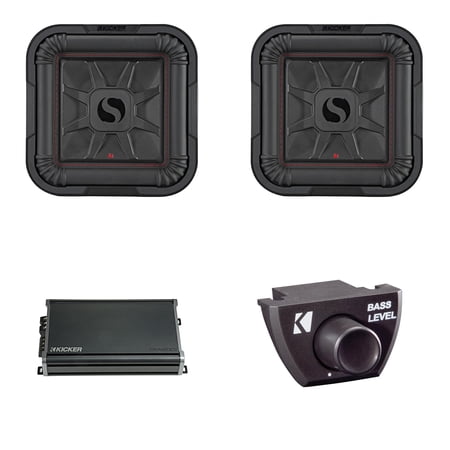 Kicker L7T Thin 10 SoloBaric Subwoofers & CXA1200.1 Amplifier Bundle ( Includes Bass Knob)