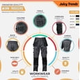 thumbnail image 6 of Men’s Cargo Work Pants – Heavy Duty Safety Trousers with Reinforced Knees and Utility Tool Pockets Gray, 6 of 6