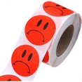 thumbnail image 3 of Red Sad Face Frowned Unhappy Stickers 1.5" Round 500 Total Per Roll, 3 of 4
