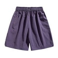 thumbnail image 6 of UVEASISHA Mens Tracksuit 2 Piece Set Half Zip Short Sleeve Shirt and Drawstring Short Pants Lounge Sets Oversized Casual Sweatsuits Outfits with Pockets Purple L, 6 of 10