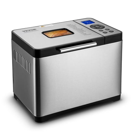 Automatic 2LB Bread Maker – 19-in-1 Dough Machine with Nonstick Coating, 3 Crust Colors, Compact Design