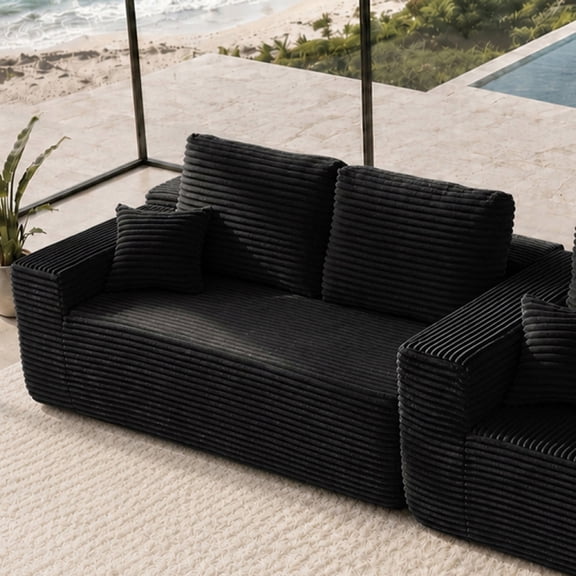 RIGHT PLUSH-BLACK-2 SEATER