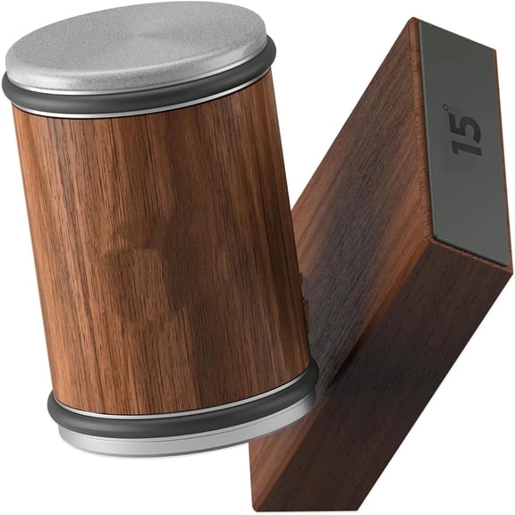 Rolling Knife Sharpener Kit, Rolling Knife Sharpener Tool, Kitchen Knives Knives Sharpener Kit Offers 15 & 20 Degree Magnetic Knife Sharpening Roller.（Wood grain set 8.5 * 5.5 base 10.6 * 6 *. 25cm ）