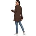 thumbnail image 7 of JWD Women's Cardigan Open Front Lightweight Cardigan Long Sleeve Sweater Cardigans with Pockets Coffee L, 7 of 7