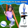 thumbnail image 4 of Sportspower™ Wildwood Wooden Swing Set with 2 Height Adjustable Swings and 40" Saucer Swing, Backyard Outdoor Playset for Kids, 4 of 10