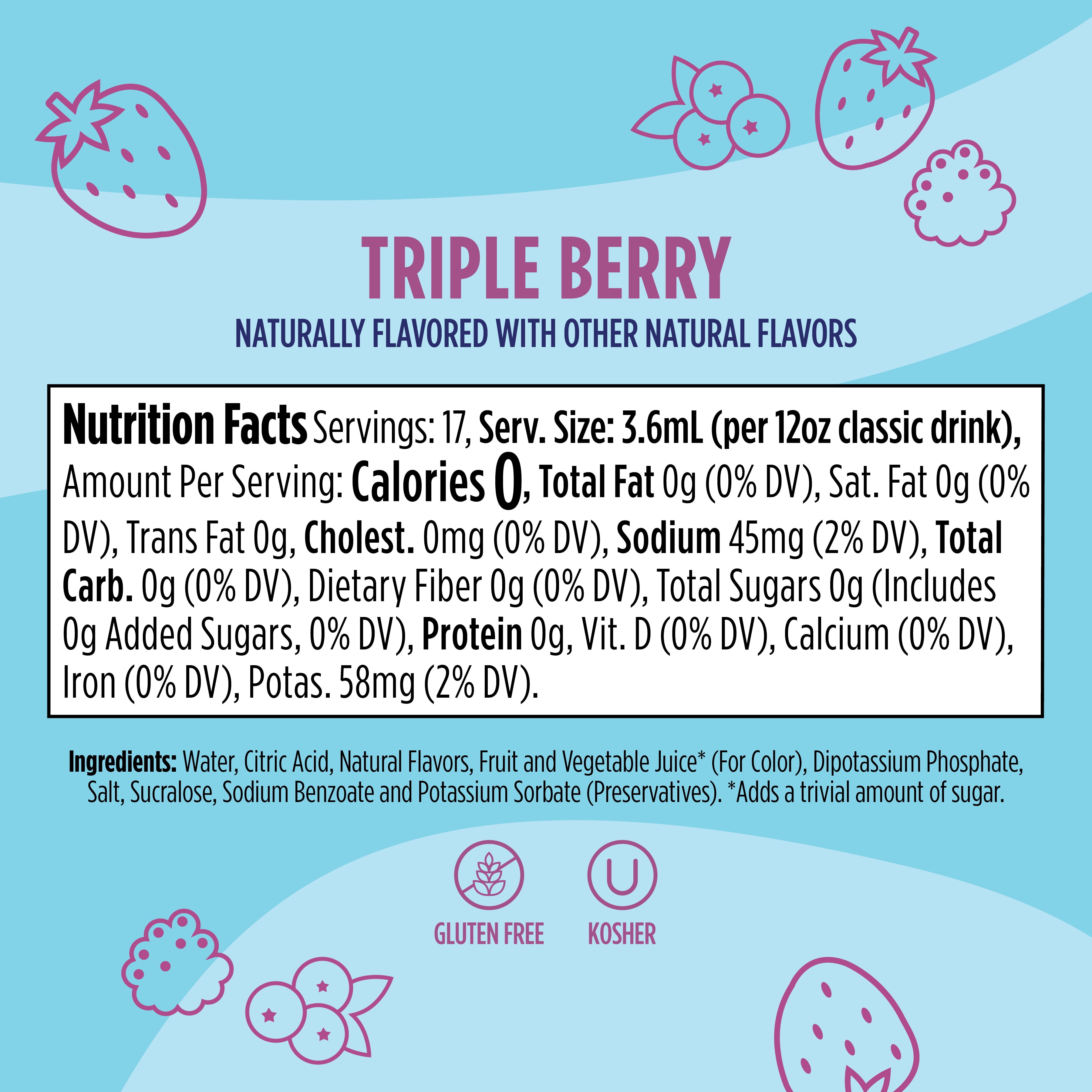 Ninja Thirsti FRUTTI CHILL Triple Berry Flavored Liquid Water Drops, 1 Flavor Pod, WCFTRBY61