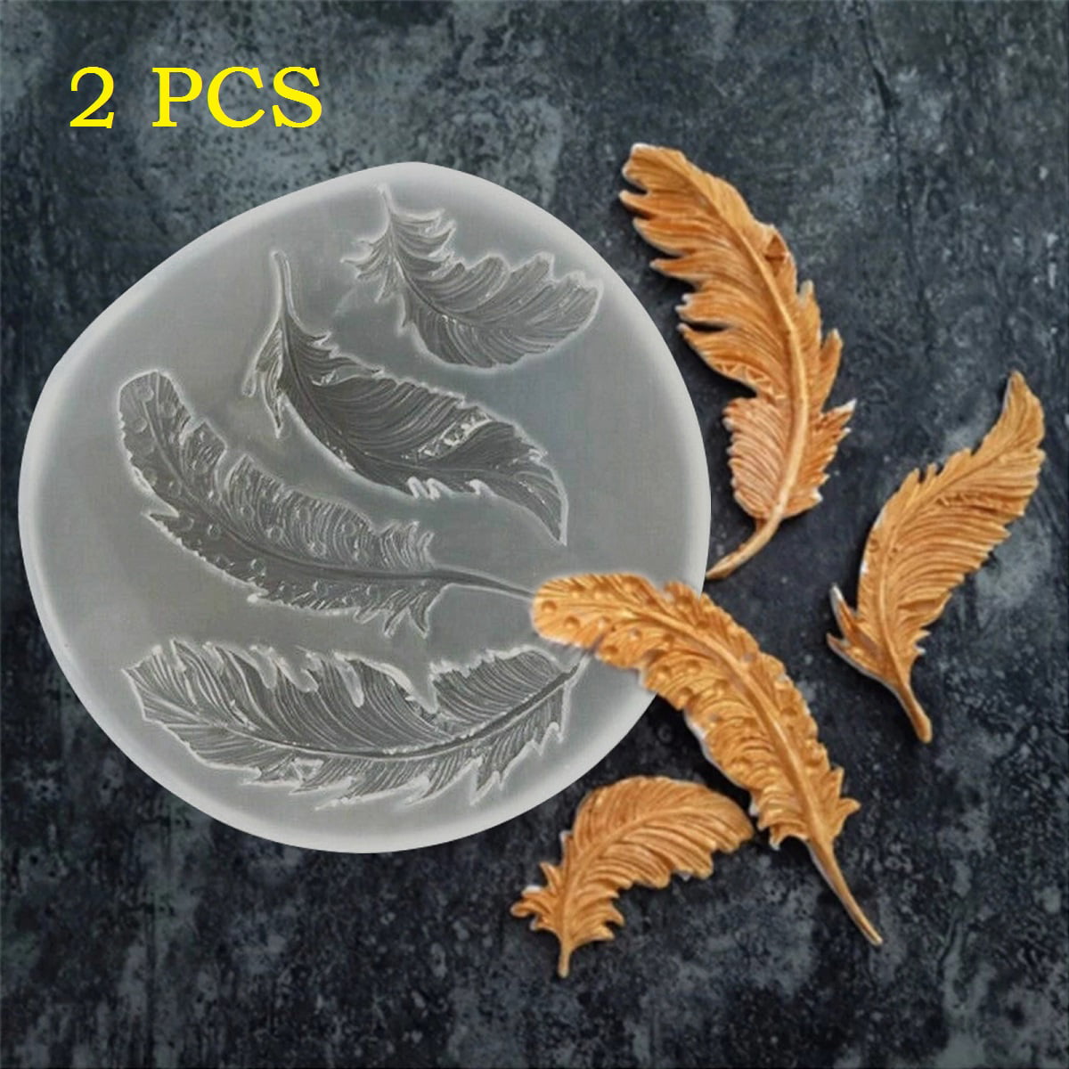 Feathers Silicone Mold Mould Chocolate Polymer Clay Soap Candle Wax Resin