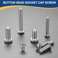 thumbnail image 4 of Uxcell 6 PCS 3/8-16 UNC x 1-1/2 Inch Button Head Socket Cap Screw Hex Bolt Silver, 4 of 7