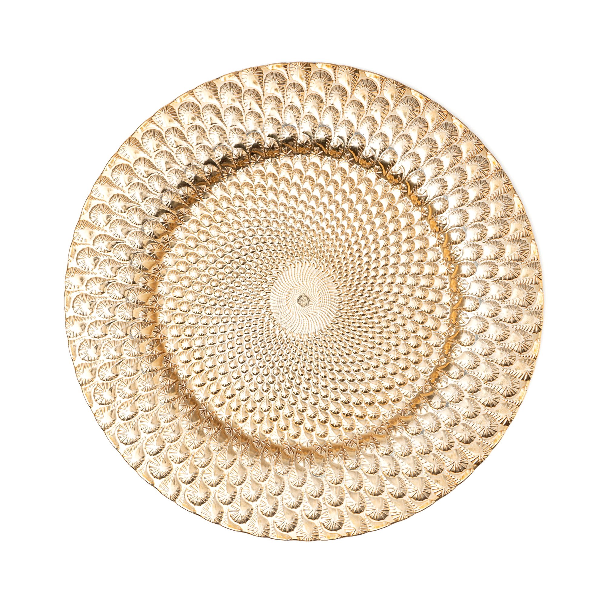 ™ Round 13Inch Charger Plate With Metallic Finish Fantastic: Beaded Pattern 
