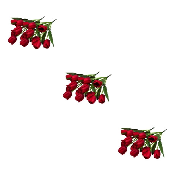 Toystoory 2 uds flores artificiales tulipanes de seda tacto Real Mini ramo de flores de imitación decoración arreglos para el hogar Type1 NO1