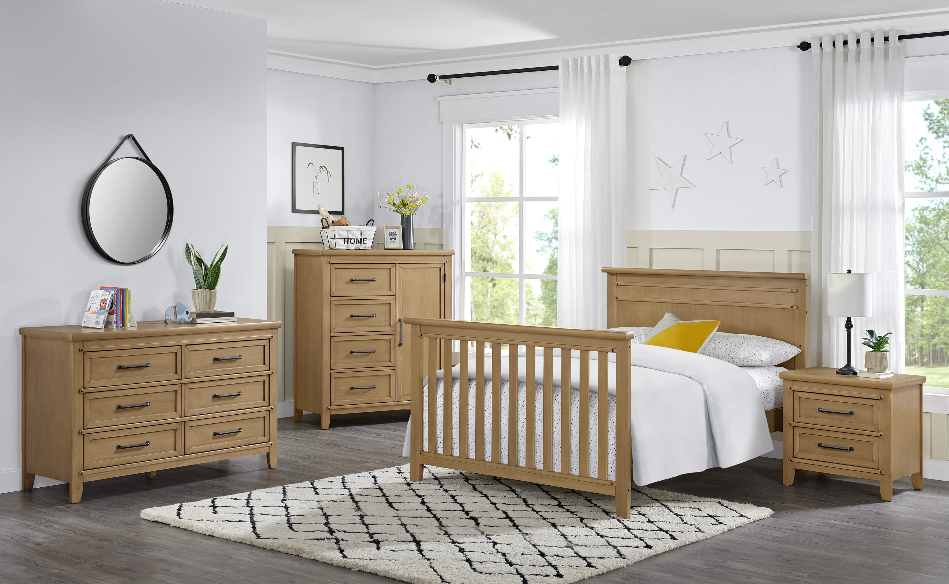 Soho Baby Morrison 4 in 1 Convertible Crib Honey Wood