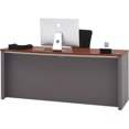 thumbnail image 2 of Bestar Connexion Bowfront Desk Shell with pedestals in Bordeaux & Slate - 30.4" Height x 71.1" Width x 29.8" Length, durable 1" commercial grade work, 2 of 2
