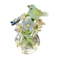 thumbnail image 2 of Rijanmt Handmade Glass Vase with Crystal Flower Decor,2.36" H Mini Glass Planter with Colorful Daisy Floral & Bird,Matching Real Flower Arrangements,For Home Office Table Centerpieces,Gift for Mom,B, 2 of 6