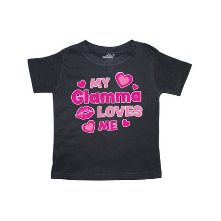 

Inktastic Valentine s Day My Glamma Loves Me Hearts and Lips Gift Toddler Boy or Toddler Girl T-Shirt