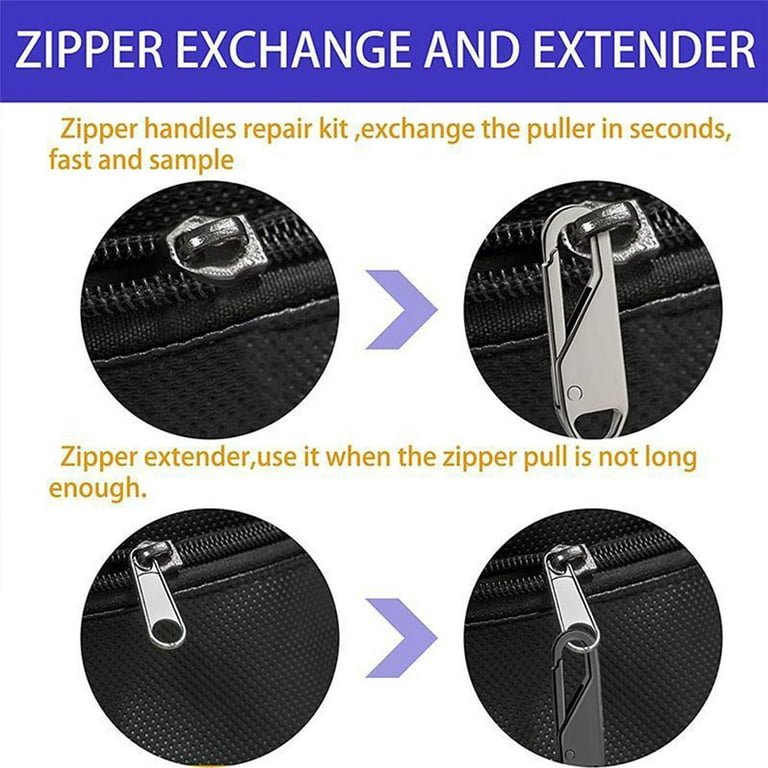 Universal Zipper Repair Kit Fix a Zipper Metal Zipper Fix any Broken Zipper  in Seconds No Sewing Needed One Pack (3 PCS)