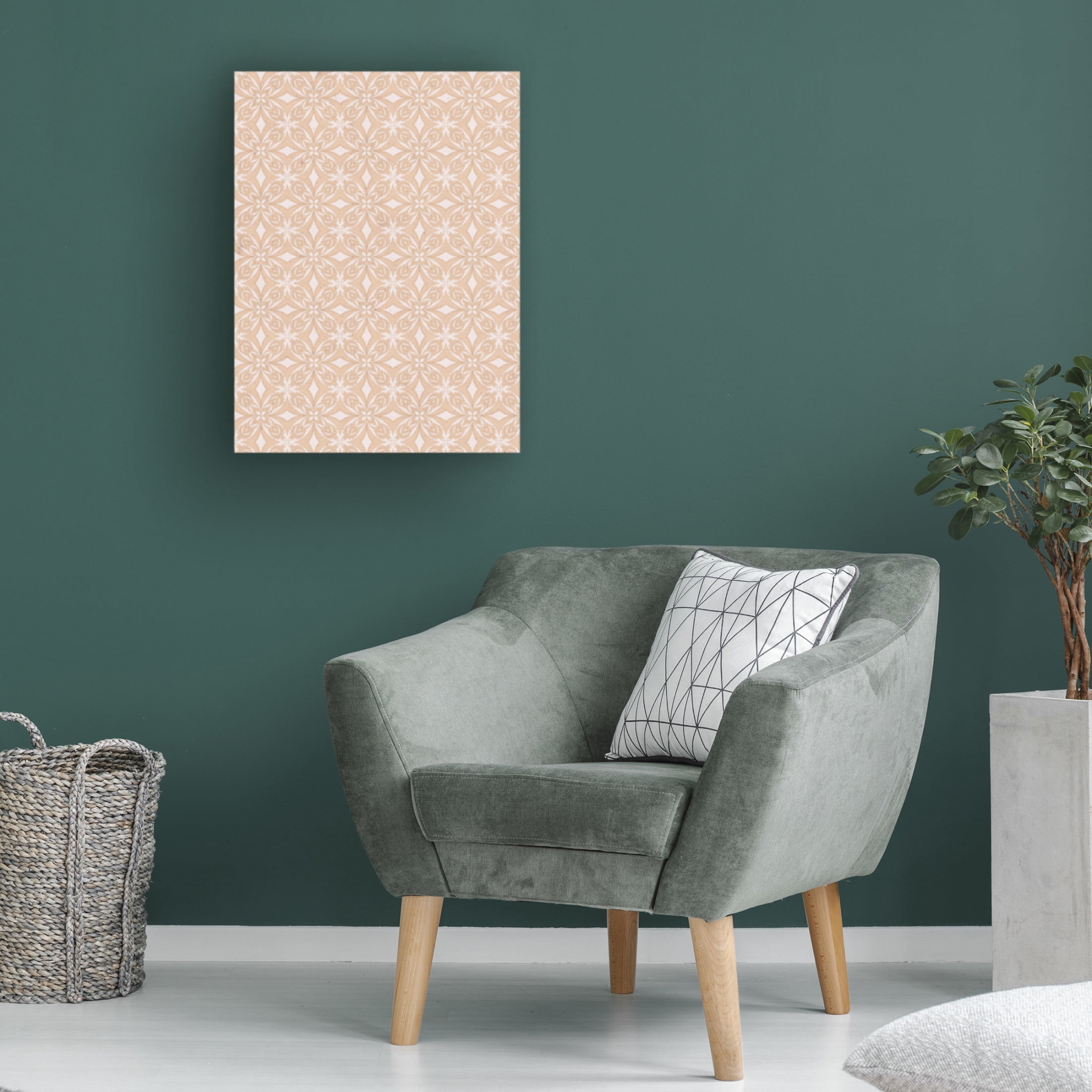 Canvas Wall Art - Treechild 'Geometric Beige Tile Pattern' Wall Art for Living Room, Bedroom, or Office D?cor by Trademark Fine Art - 24 x 32 Inches