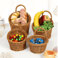 thumbnail image 2 of Bxaolu Woven Hanging Wicker Basket for Front Door, Handmade Rattan Hanging Wall Baskets for Garden Farmhouse Home, 2 of 9