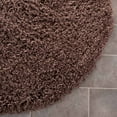 thumbnail image 5 of SAFAVIEH Harvey Solid Plush Shag Area Rug, Chocolate, 4' x 4' Round, 5 of 6