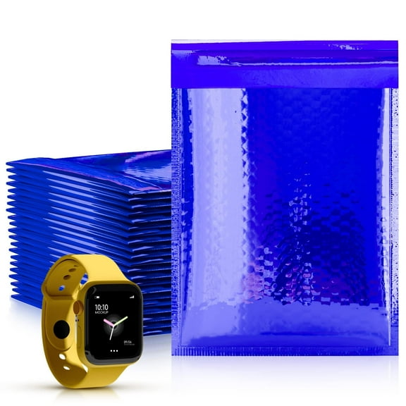 Blue Metallic Bubble Mailers, 8.5 x 11 Inches. 200 Pack Metallic Bubble Envelope Mailer. Bright Padded Envelopes Waterproof. Padded Shipping Envelopes for Fragile Things. Self Seal Mailers