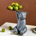 thumbnail image 4 of Sosteniendo La Bandeja de Almacenamiento, Lindo Oso Esculturas de Animales Llaves de Resina de Dulces Joyas Pendientes Titular Inicio Sala de Es Gris BLESIY bandeja de frutas, 4 of 7