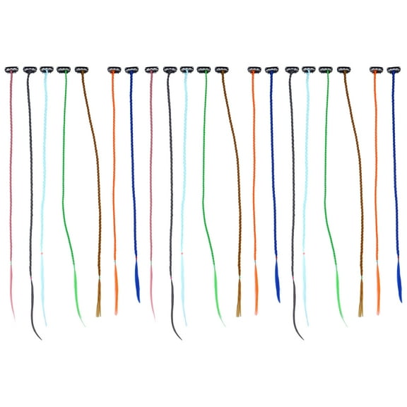 Raindrops 20Pcs Clip in Hair Extensions Braids Hair Extensions Wig Assorted Color for Decoration