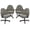 Marble-Walnut, variant on Chromcraft Dining Chairs on Casters, Swivel Rolling Cushioned Seats, Walnut Solid Wood Accents, Mocha Upholstery, Metal Base, 1 piece set