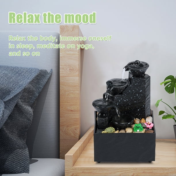 Tabletop Fountain with Light Battery/USB Operated Mini Indoor
