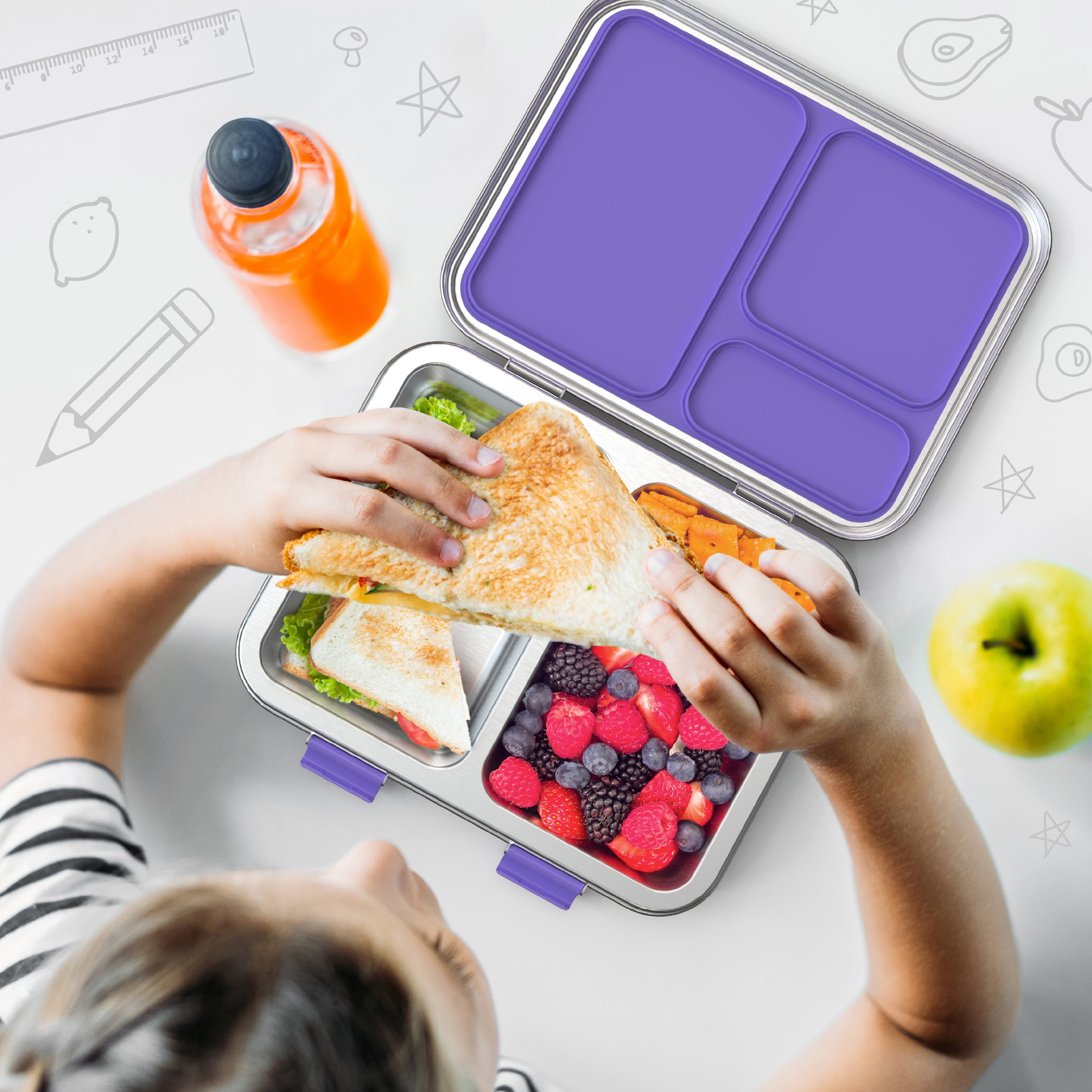 Bentgo Kids Durable & Leak Proof Unicorn Children's Lunch Box - Purple, 1  ct - Baker's