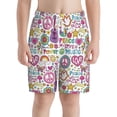 thumbnail image 2 of Rocae Peace Love and Dove Flower Power for Teen Beach Trunks Boys Swim Trunks with Compression Liner Quick Dry Board ShortsMedium, 2 of 9