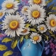 thumbnail image 5 of Pratyus Daisies Quick-Drying Shower Curtain Set for Bathroom 100% Polyester Fiber with Hooks 60x72, 5 of 7