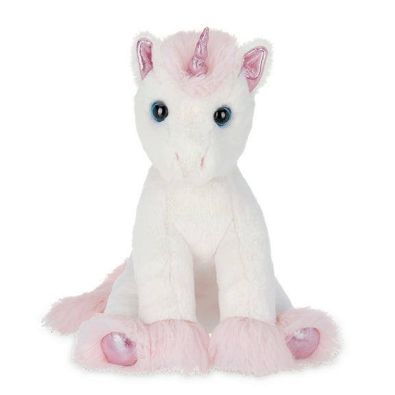Bearington Collection Stuffed Animal Unicorn Plush Dreamer - 12in White & Pink - Soft & Fluffy