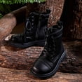 thumbnail image 6 of YAYUBA Girls Boys Combat Ankle Boots Side Zipper Shoes with Lace Up for Toddler/Little Kid/Big Kid Size 3,Black, 6 of 8