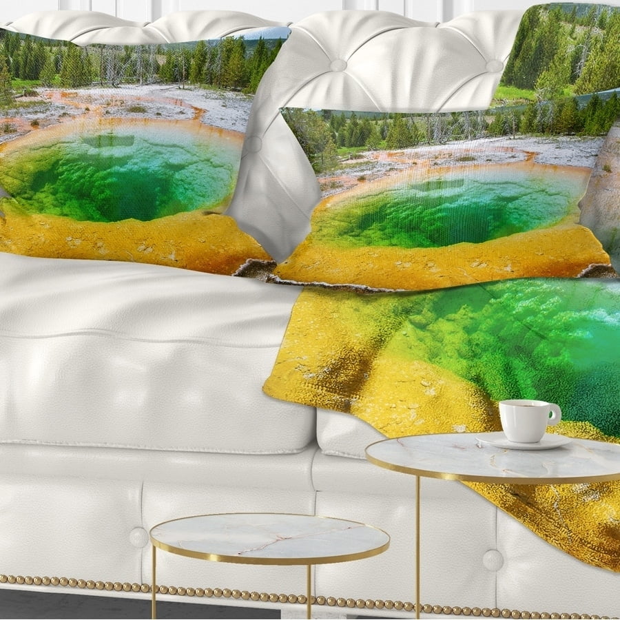 Design Art Designart Bright Morning Glory Pool Landscape Photo Throw Pillow Walmart Com