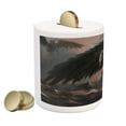 thumbnail image 2 of Fantasy World Piggy Bank, Pegasus King Leading in the Dark Ages Imaginary Magic Story Art Print, Ceramic Coin Bank Money Box for Cash Saving, 3.6" X 3.2", Black Brown, by Ambesonne, 2 of 4