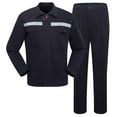 thumbnail image 1 of Penkiiy Unisex Work Suit With Long Sleeves Coat Jacket And Reflective Pants Color Blocking Set S Black, 1 of 5