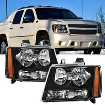 Nilight Headlight Assembly for 2007 2008 2009 2010 2011 2012 2013 2014 Chevy Avalanche Tahoe Suburban 1500 2500 Replacement Headlamp Bumper Lamp Set Black Housing Amber Reflector