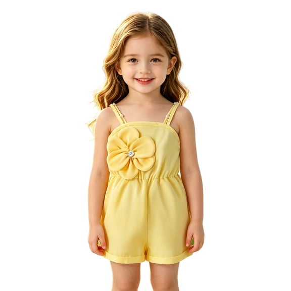 BOOMNY Baby Girls Jumpsuits Floral Embroidery Sleeveless Baggy Romper for Kids Soft Baggy Summer Playsuits
