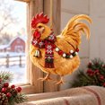 thumbnail image 6 of Chicken Christmas Ornament Acrylic Chicken with Scarf Pendant Holiday Party Christmas Tree Decorations Rooster Hanging Pendant Gift, 6 of 6