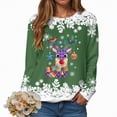 thumbnail image 2 of Towmus Christmas Sweatshirts for Women Crewneck Fall Pullover Tops Loose Fit Reindeer Printed Graphic Sweatshirts, 2 of 7