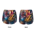 thumbnail image 3 of Hirioo Vibrant Rooster Painting for Women's Double Layer Athletic Shorts High-Performance Gym Shorts with Inner Pocket, Elastic Waistband-Large, 3 of 7