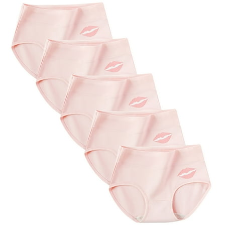 

KEJIG Stylish，Women Low Waist Tummy Control Lip Print Panties Underwear Comfortable Panties