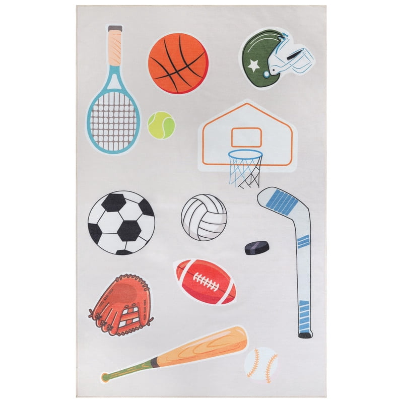 Superior All Star Non-Slip Kids Playroom Nursery Washable Indoor Area Rug, 8' x 10'