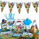 thumbnail image 3 of Juego de vajilla desechable del Rey León Simba para niños, mantel de paja, servilleta, plato, globo, suministros para fiestas de cumpleaños, 3 of 4