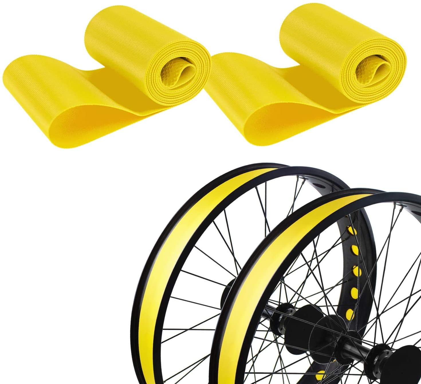 Addmotor 2PCS Rim Strip Tape, 20 inch Fat Tire Liner Inner Tube Cushion Protector for Bikes