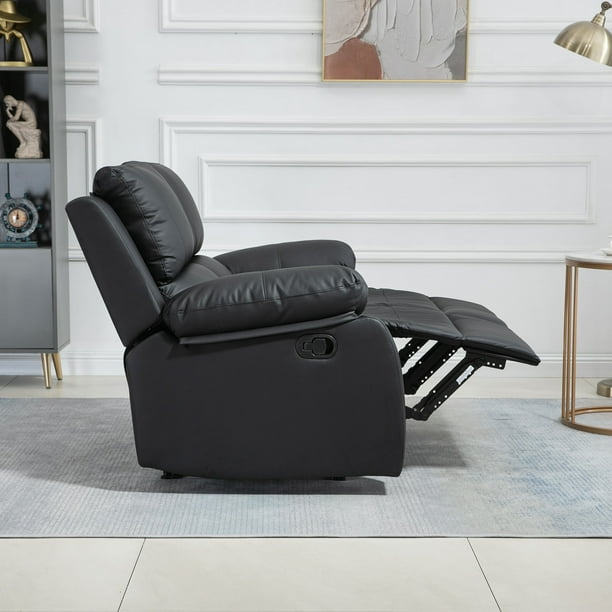 HOMCOM Double Seat Recliner PU Leather Loveseat Reclining Sofa